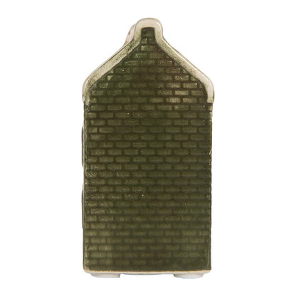 LED huisje 4x4x8 cm groen keramiek