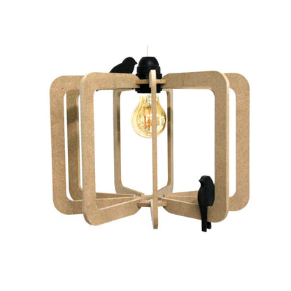 Hanglamp hout 30 cm MDF zwart