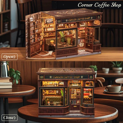 Doe-het-zelf huisje koffieshop 21x13x17 cm hout