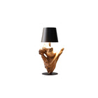 Table lamp 29 cm natural/black with LED battery