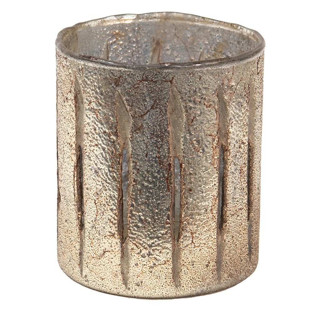 Tealight holder Ø 11x13 cm Gold-coloured Glass Tealight Holder