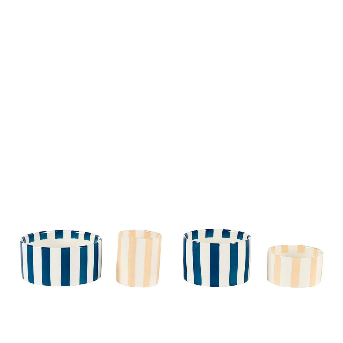 Aperitiefset van 4 gestreepte kopjes