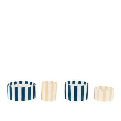 Aperitiefset van 4 gestreepte kopjes