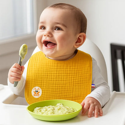 Organic cotton bib honey