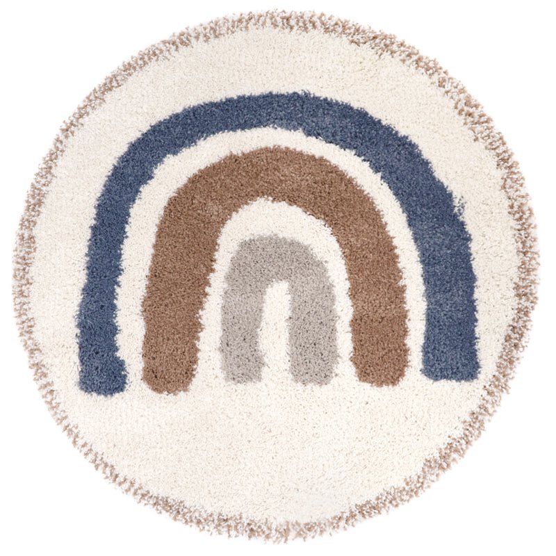 Kindertapijt rond 120 cm regenboog polyester