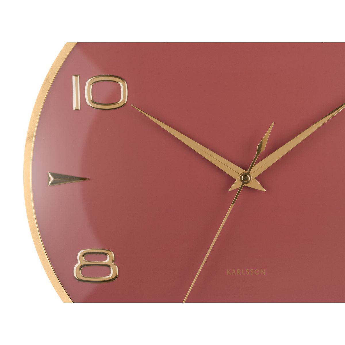 Wandklok 41 cm rood goud