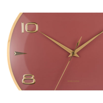 Wandklok 41 cm rood goud