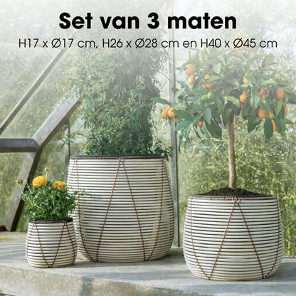 Bloempot buiten Cancun Wit
