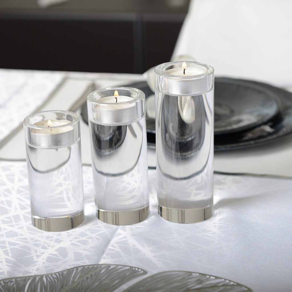 Kaarshouder glas rond 12 cm