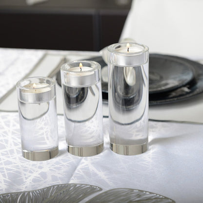 Kaarshouder glas rond 12 cm
