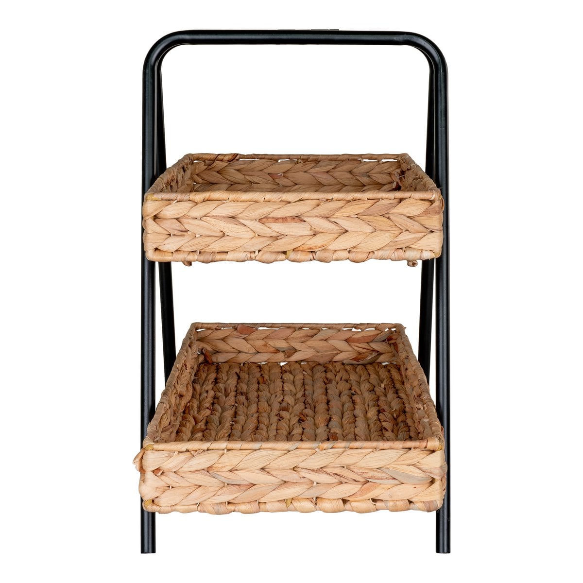 Dienblad waterhyacint metaal 42x23x43,5 cm naturel zwart