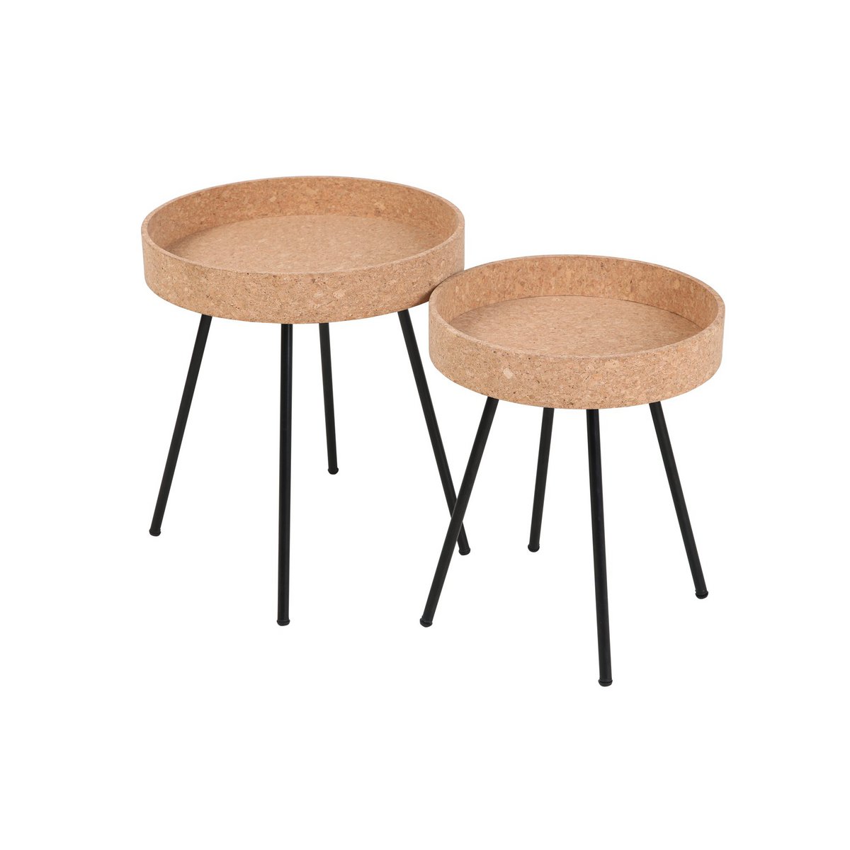 Bijzettafel set 2x kurk