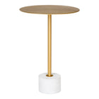 Lecco Side Table Brass And Marble 41x58 Cm With Marble Top