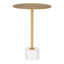 Bijzettafel messing marmer Ø41x58 cm