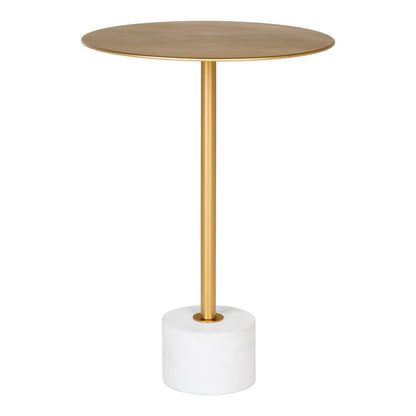 Bijzettafel messing marmer Ø41x58 cm