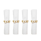 Lot of 4 round gold-plated chain towels