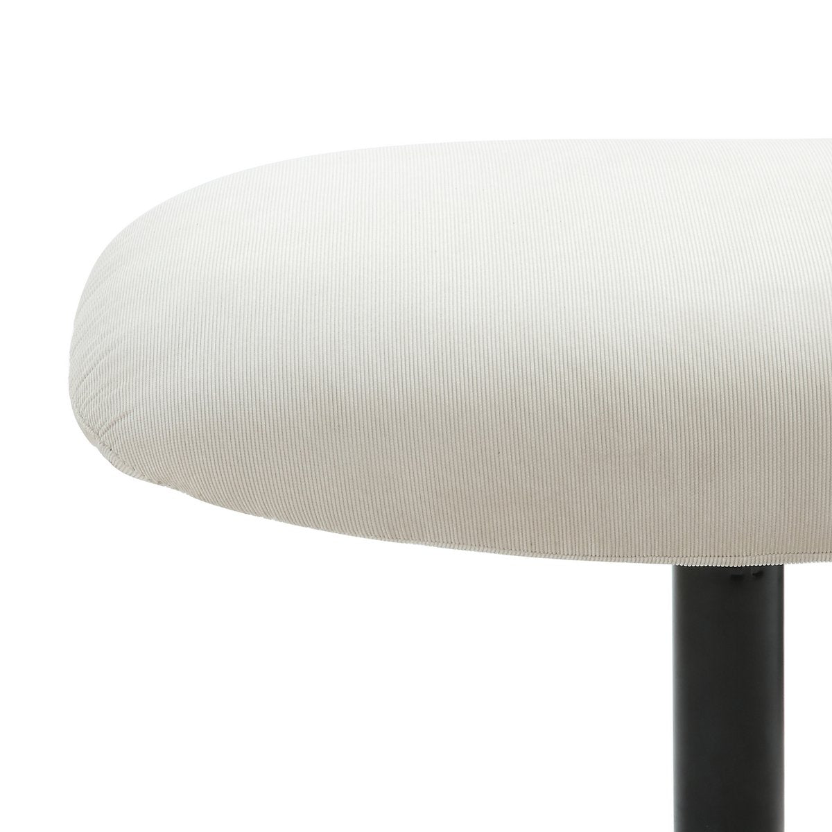Fauteuil met kruk corduroy beige