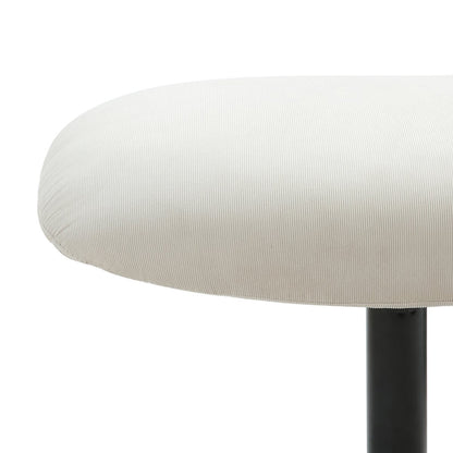 Fauteuil met kruk corduroy beige