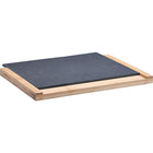 Snijplank leisteen met bamboe houder 35x25 cm
