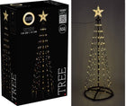 Christmas Tree - Flagpole - 150cm - 154 LED - Black Frame - Warm White