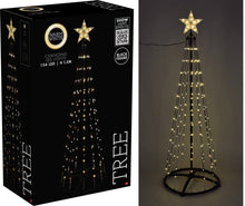 Kerstboom - Vlaggenmast - 150Cm - 154 Led - Zwart Frame - Warm Wit