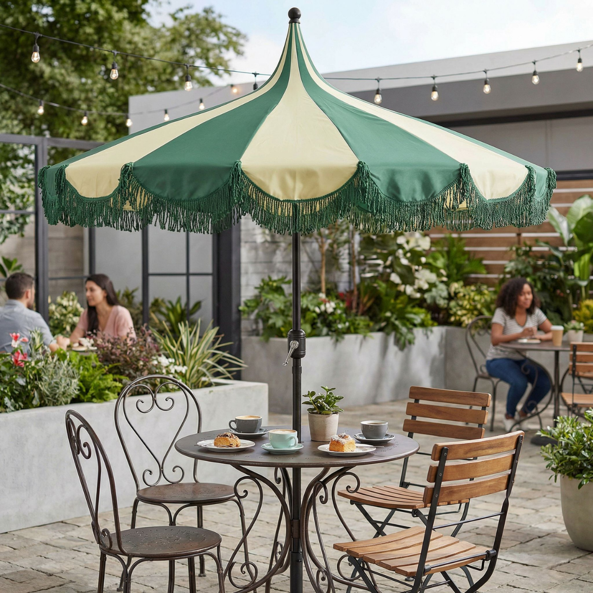 Parasol Ø235 cm donkergroen polyester