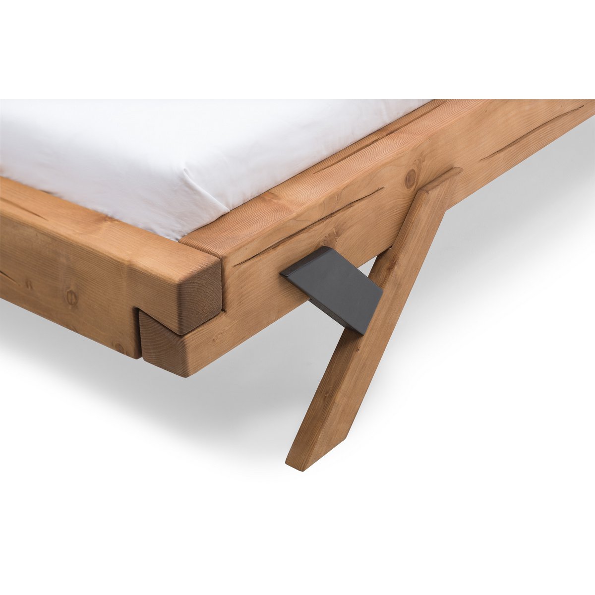 Balkenbed massief vurenhout 140x200 cm