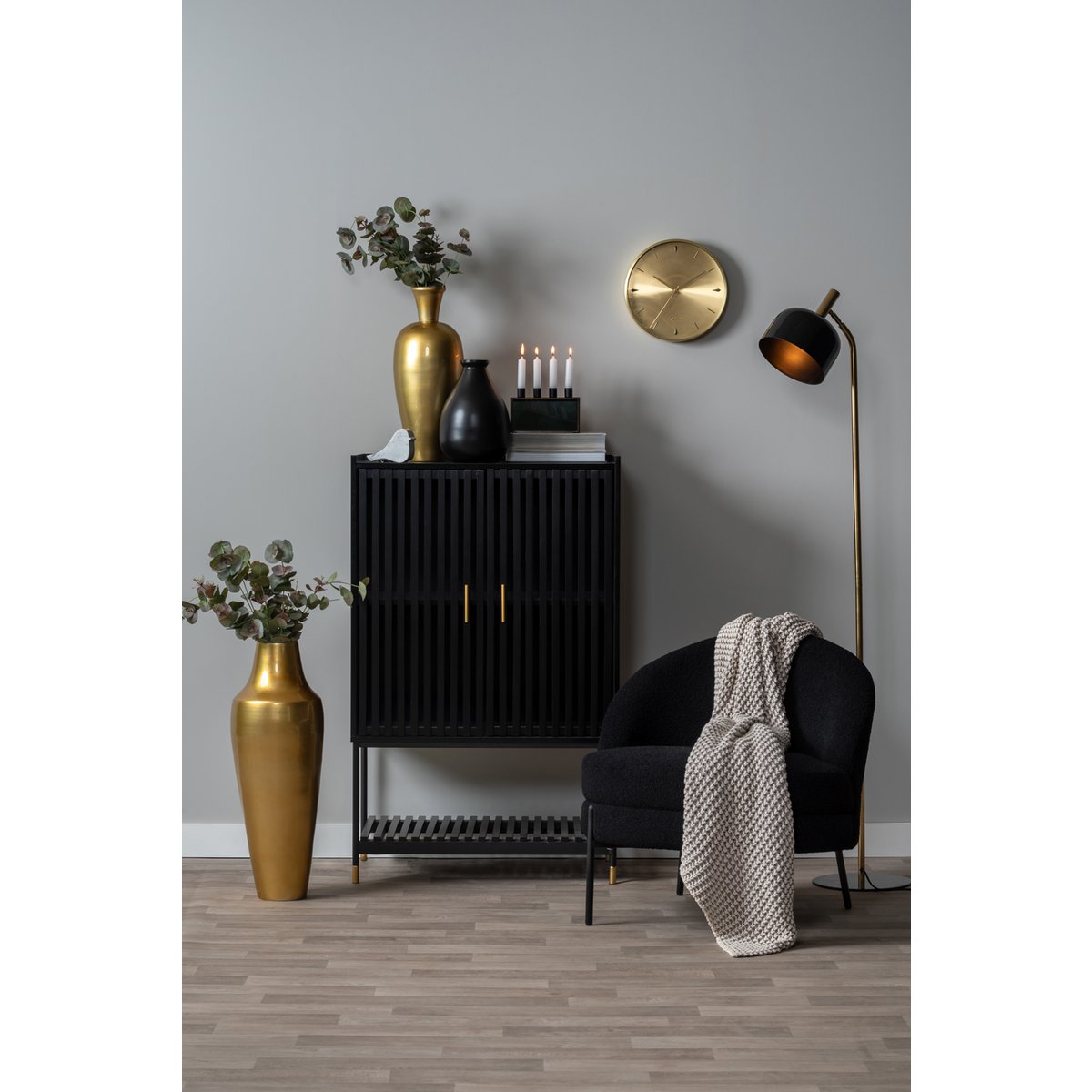 Vloerlamp 164 cm ijzer zwart