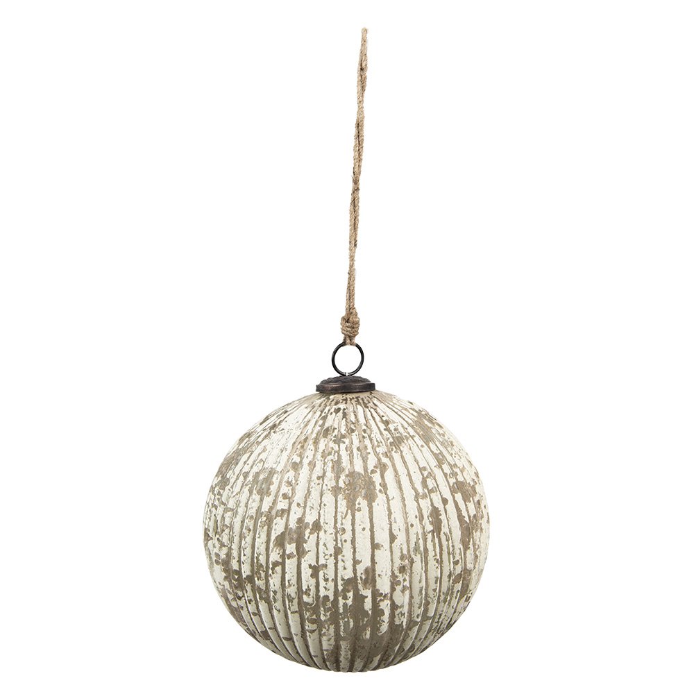 Kerstbal Ø 20 cm beige glas
