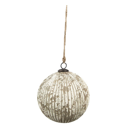 Kerstbal Ø 20 cm beige glas