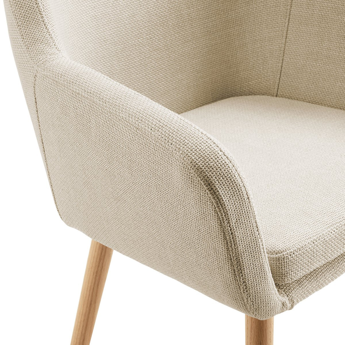 Fauteuil structuurstof beige 62x84x60 cm