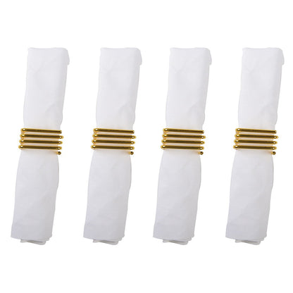 Servethouder goud metaal 4.7x4.7x1.9 cm set van 4
