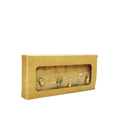 Glasmarkeringen goud set van 6 zink