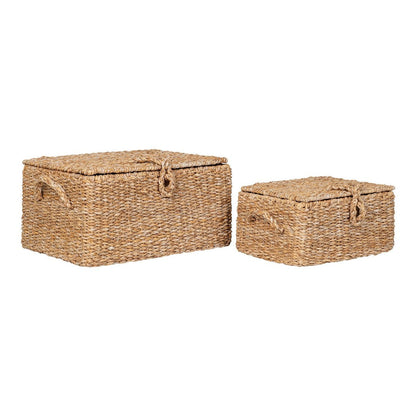 Opbergmanden set van 2 zeegras ijzer naturel