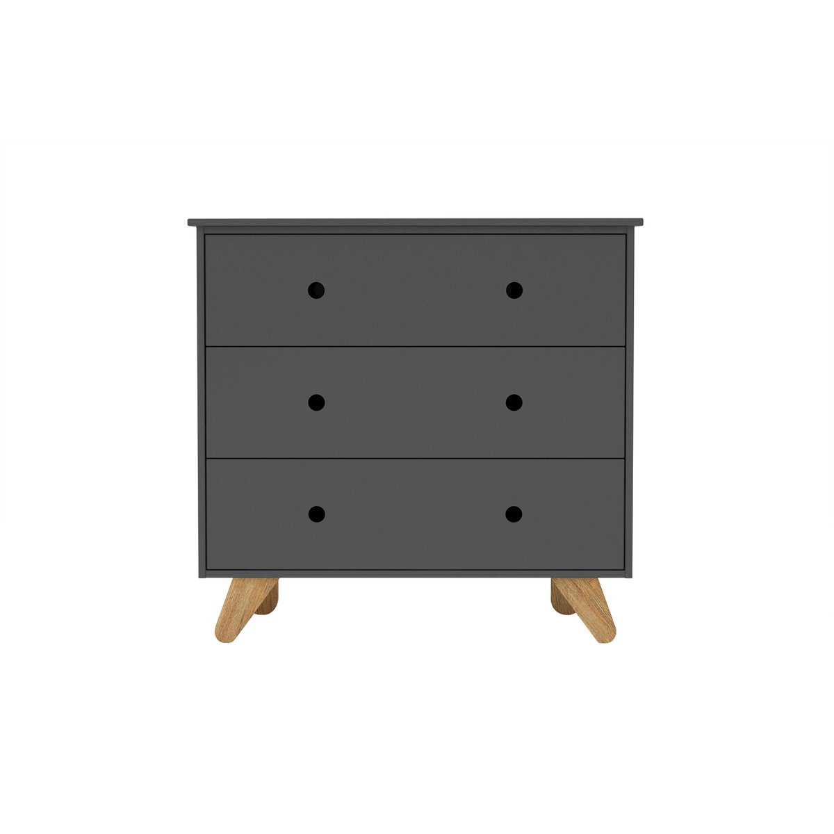 Dressoir 3 lades grenenhouten poten Scandinavisch