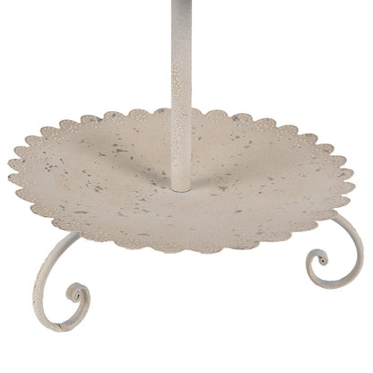2-Tier Stand Ø 32x51 cm Beige Metal Birds