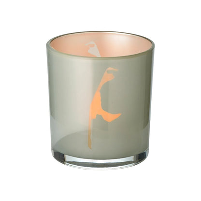 Theelichtglaasjes 2 stuks 8 cm grijs glas