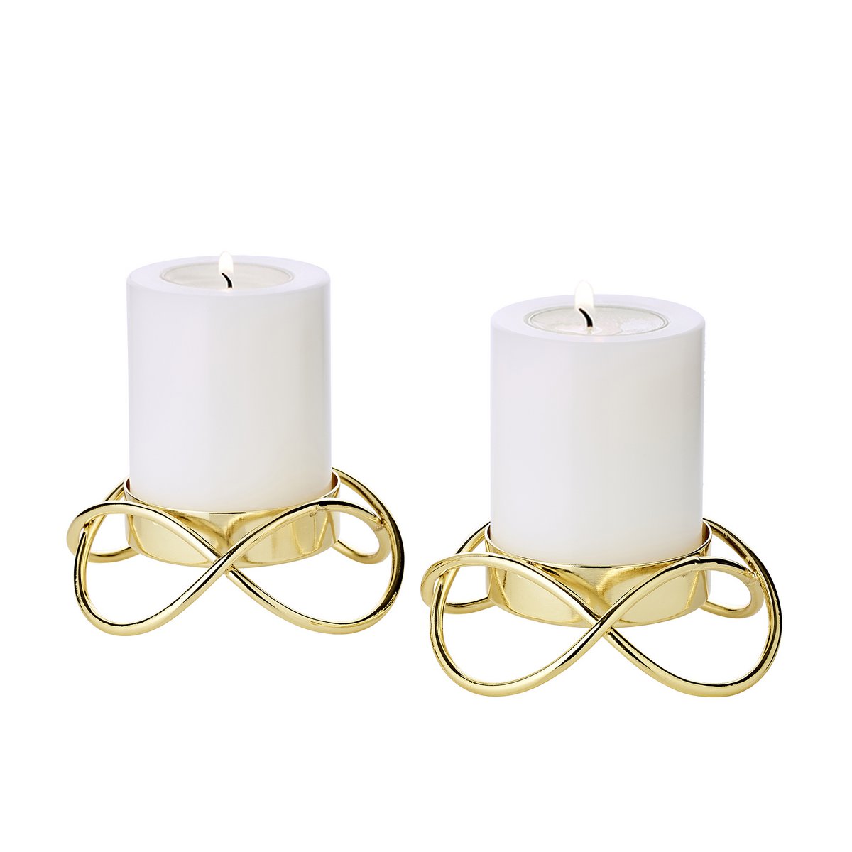 Kandelaars goud set van 2 H 3 cm Ø 10.5 cm