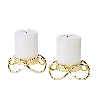 Kandelaars goud set van 2 H 3 cm Ø 10.5 cm