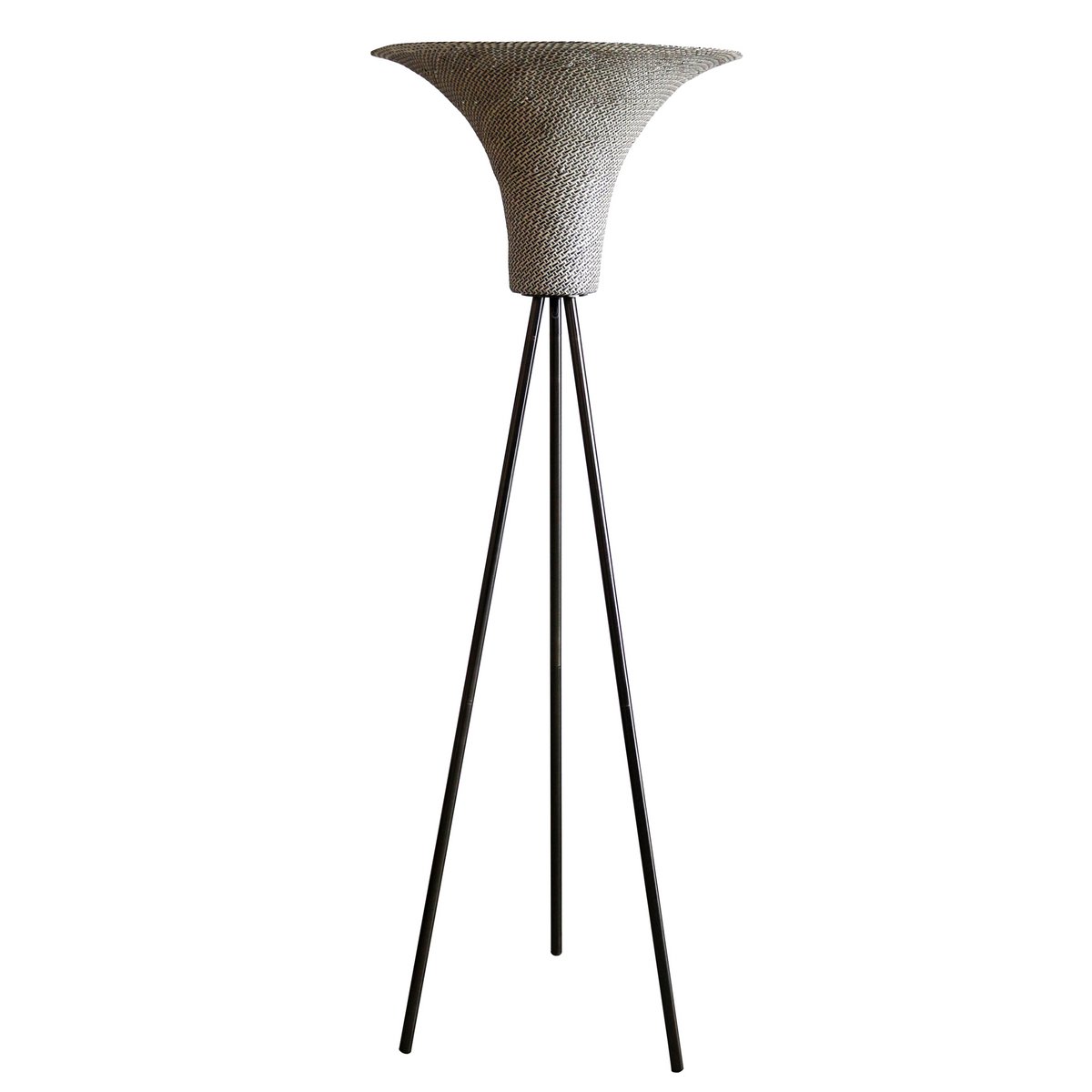 Staande lamp palmblad naturel zwart 152 cm
