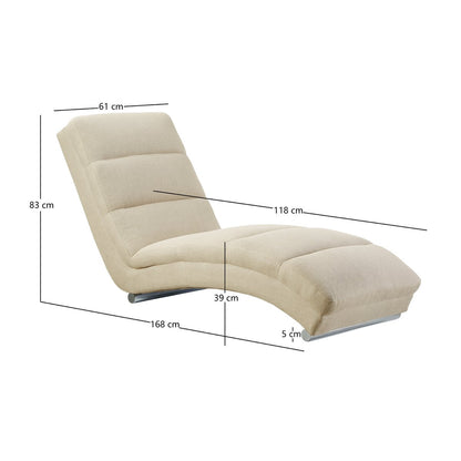 Chaise longue 170x60x82 cm beige structuurstof