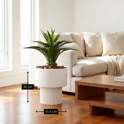 Bloempot 33x31.5 cm off-white ijzer