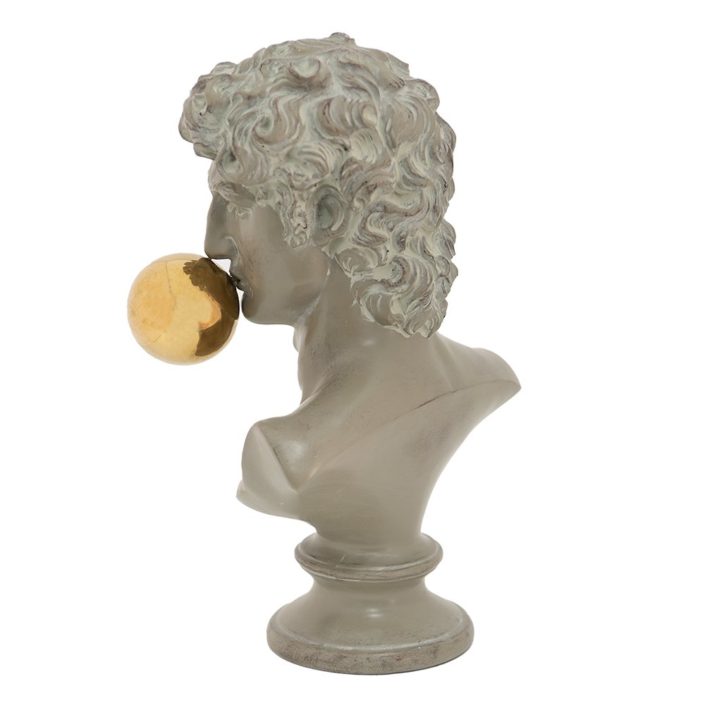 Bust of man 21x16x34 cm grey polyresin