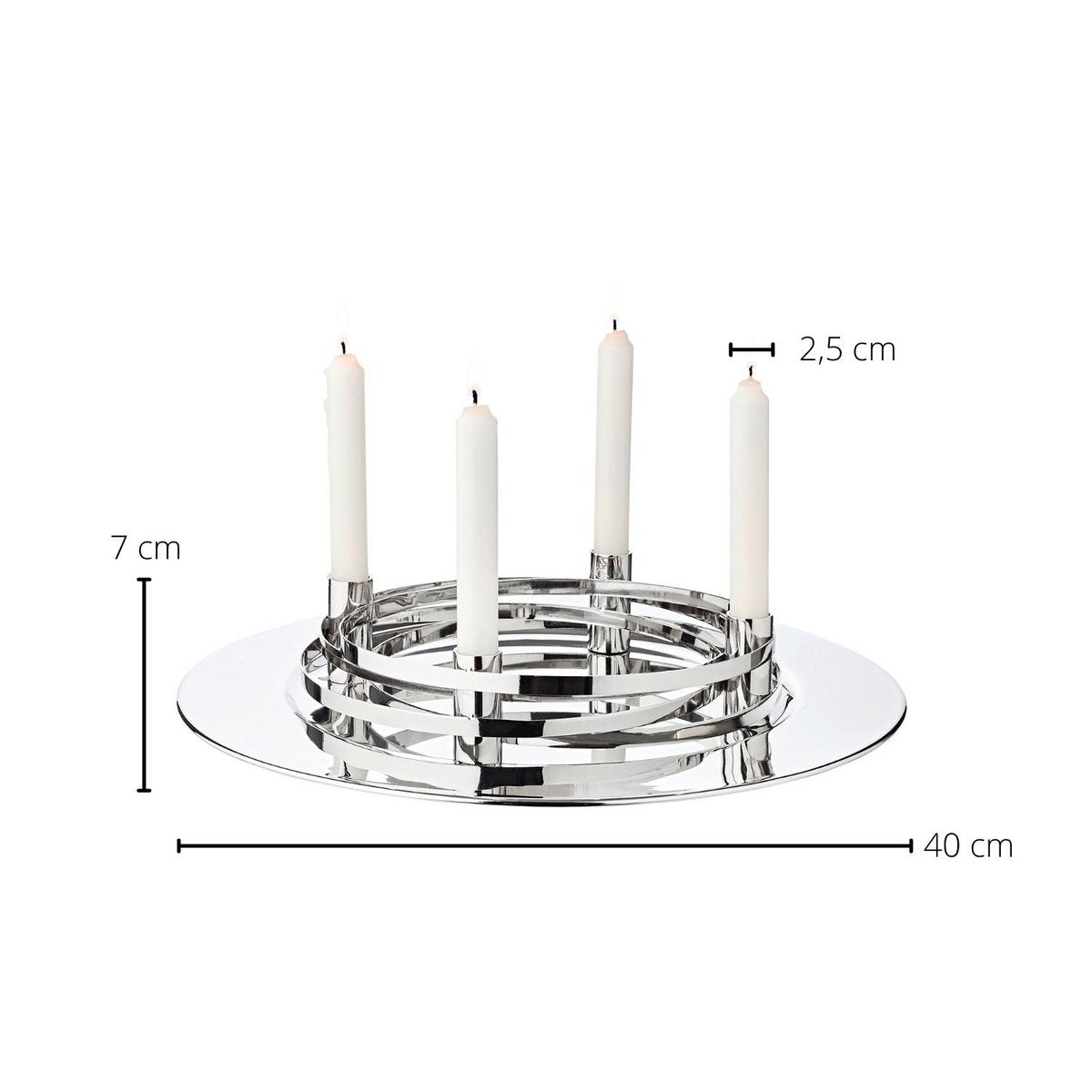 Adventskrans La Avia Ø 40 cm zilver roestvrij staal
