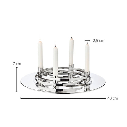 Adventskrans La Avia Ø 40 cm zilver roestvrij staal