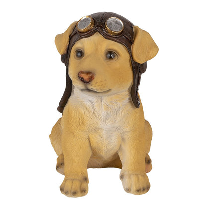 Hond beeld 14x10x16 cm bruin polyresin