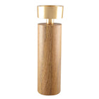 Wood and gold metal candle holder 27 cm