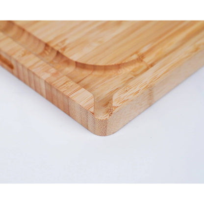 Keukenaccessoires - KOTAI bamboe snijplank met sapgroef en verborgen handvatten - 40 x 30 x 2 cm