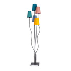 Colorful Standing Lamp With Dancing Fabric Shade Living Room