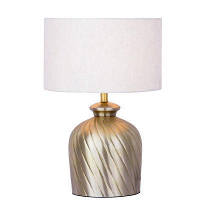 Tafellamp Metalen Voet Goud En Zilver Hamerslag 30 cm